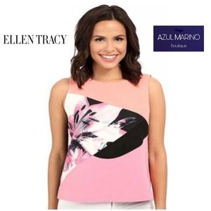 Ellen Tracy — Floral Blouse Sz L •W/ free earrings! • Blusa floreada para mujer•
